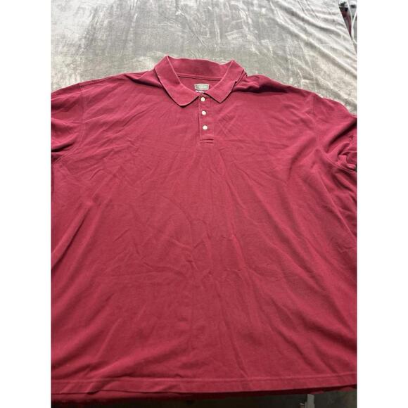 The Foundry Men’s Sz 4XL Red striped Performance Short Sleeve Polo Shirt - Picture 1 of 4